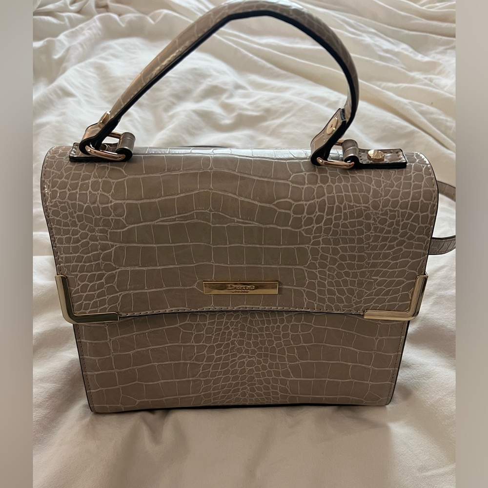 Dune London tan faux leather crocodile bag
